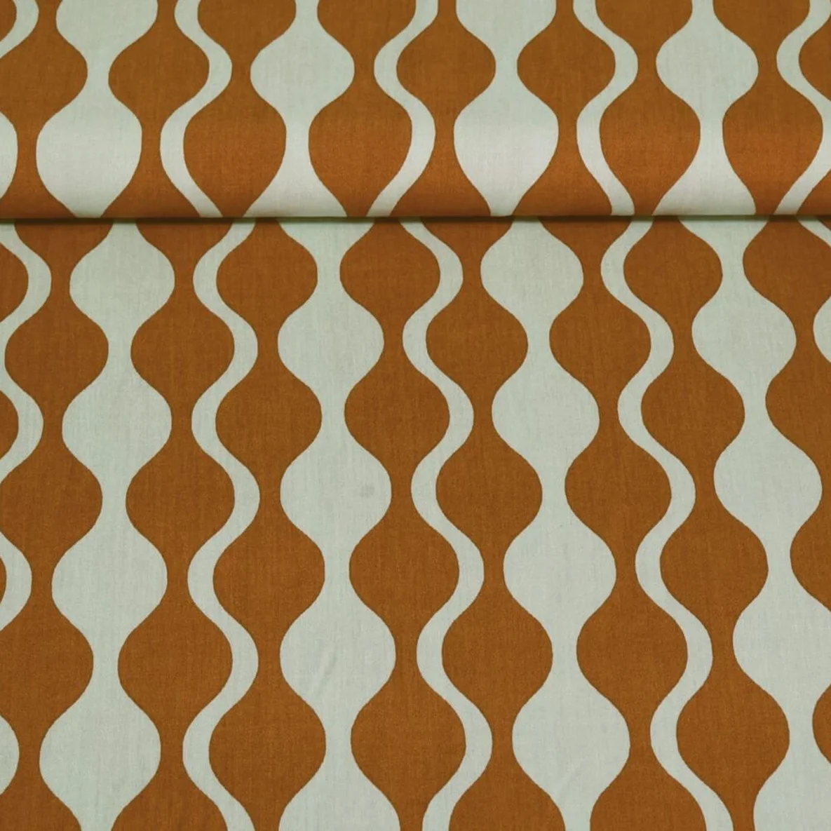 Viskose Webware Retrowellen Rost