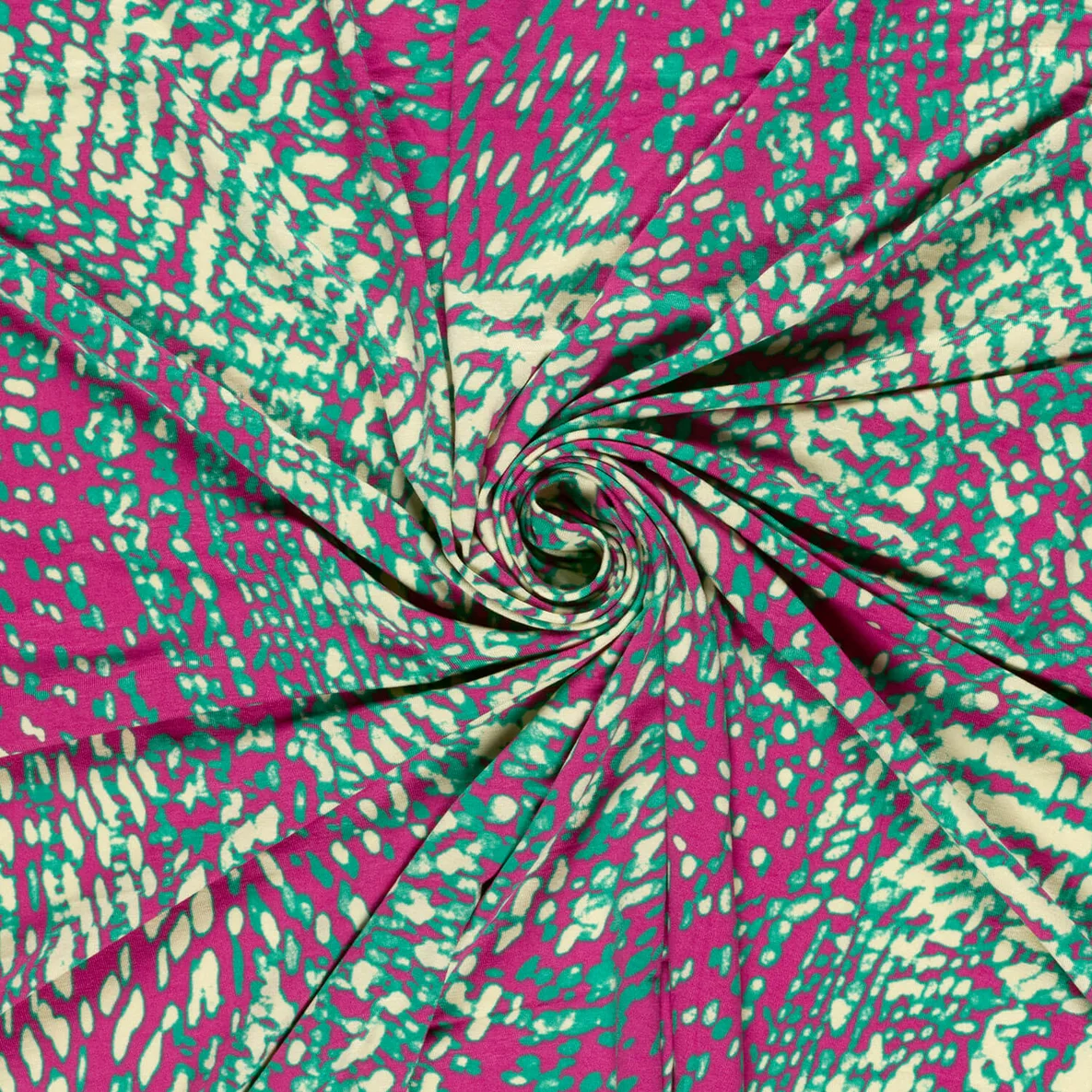 Viskosejersey Abstrakt Magenta