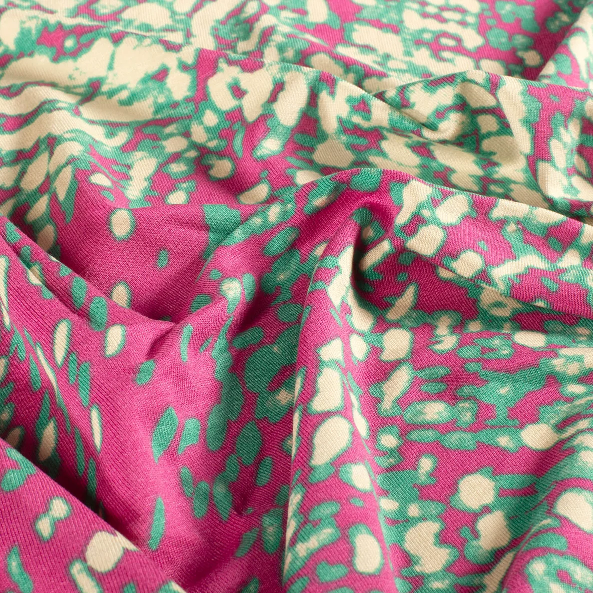 Viskosejersey Abstrakt Magenta