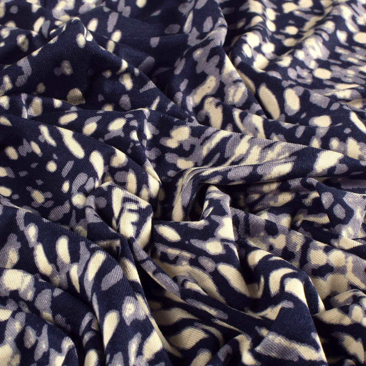 Viskosejersey Abstrakt Navy