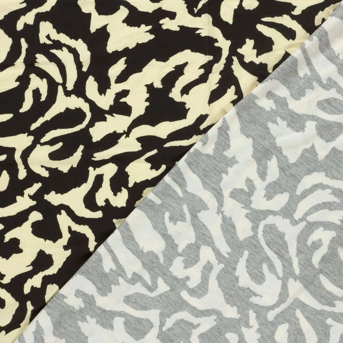 Viskosejersey Abstrakt Schwarz Beige