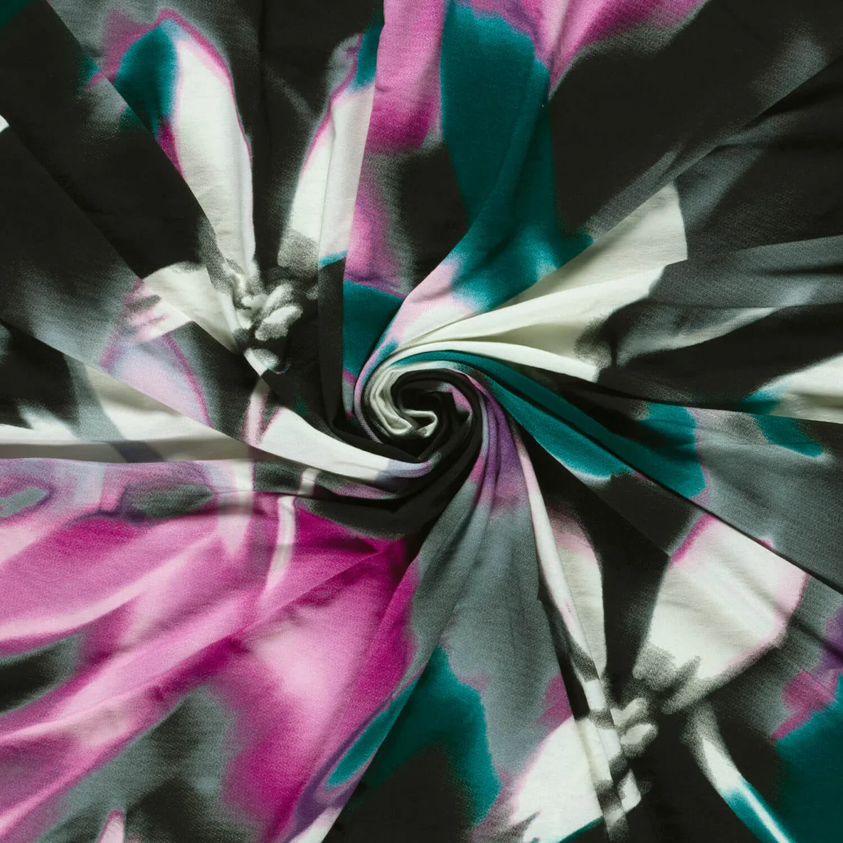 Viskosejersey Blumen Fuchsia