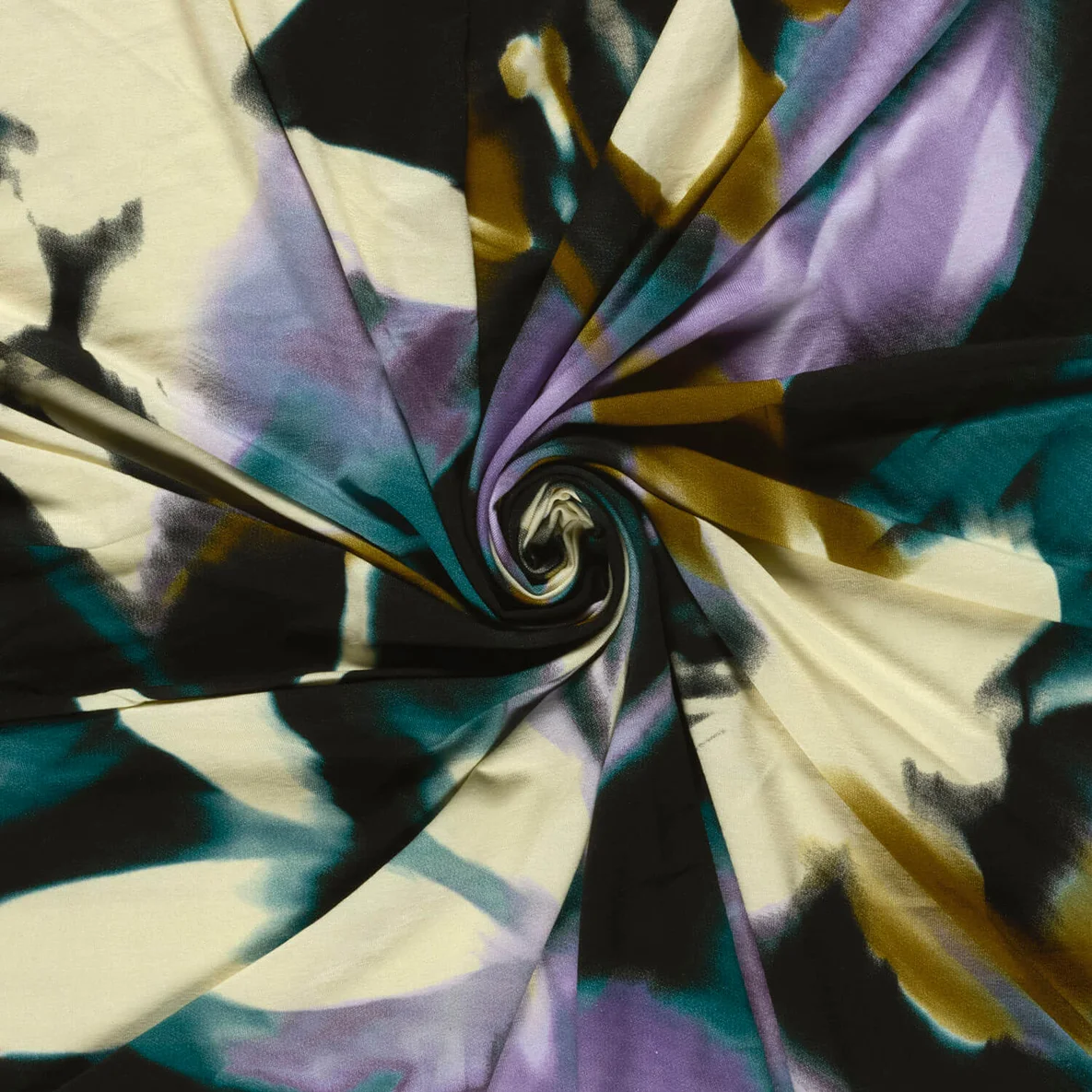 Viskosejersey Blumen Petrol