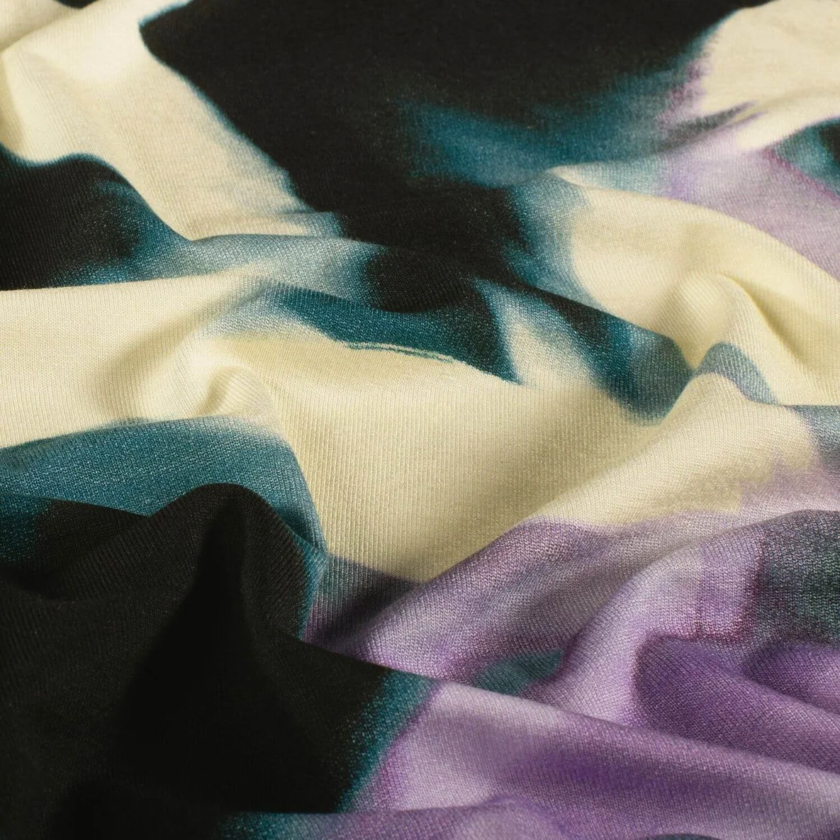 Viskosejersey Blumen Petrol