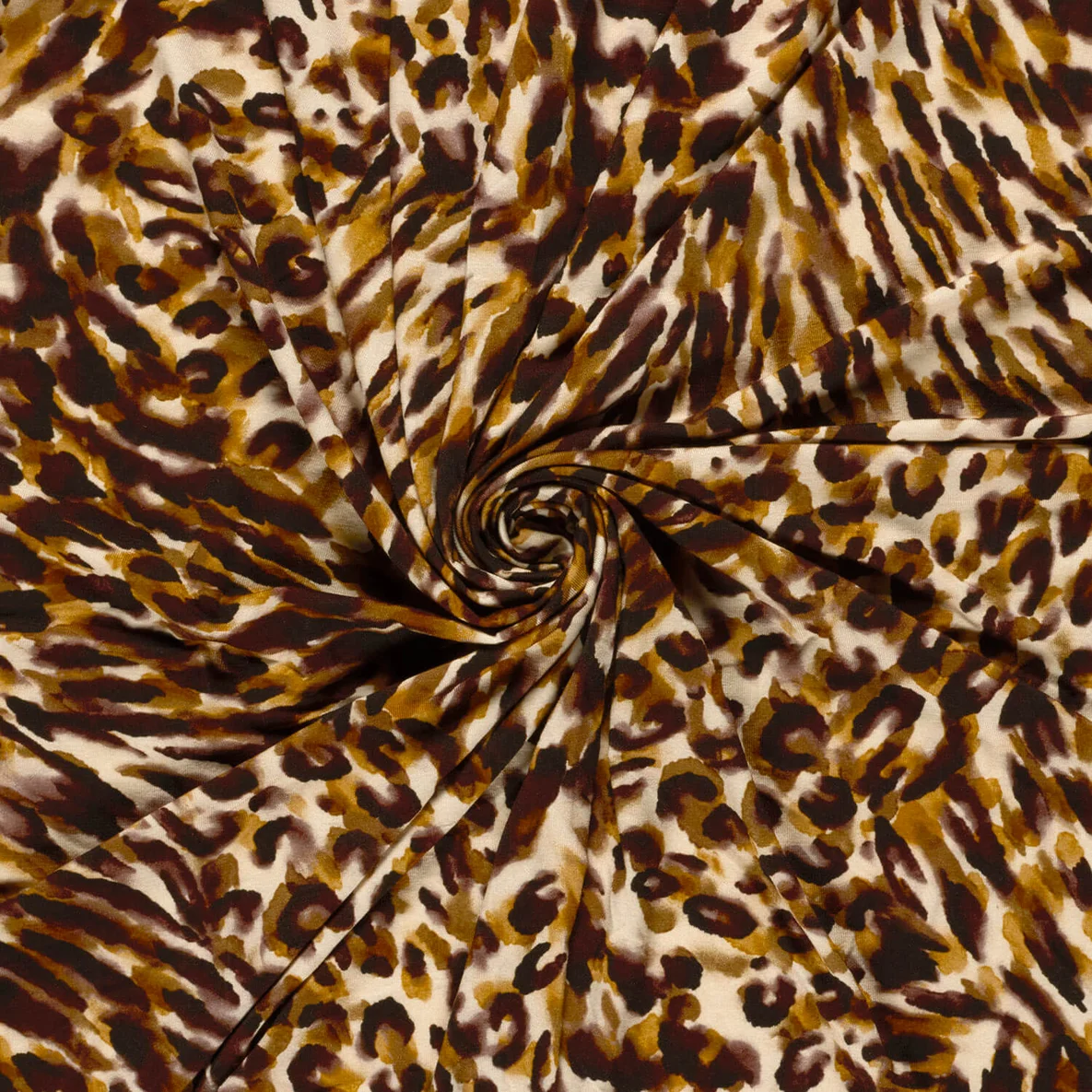 Viskosejersey  Digitaldruck Leo Aquarell Braun