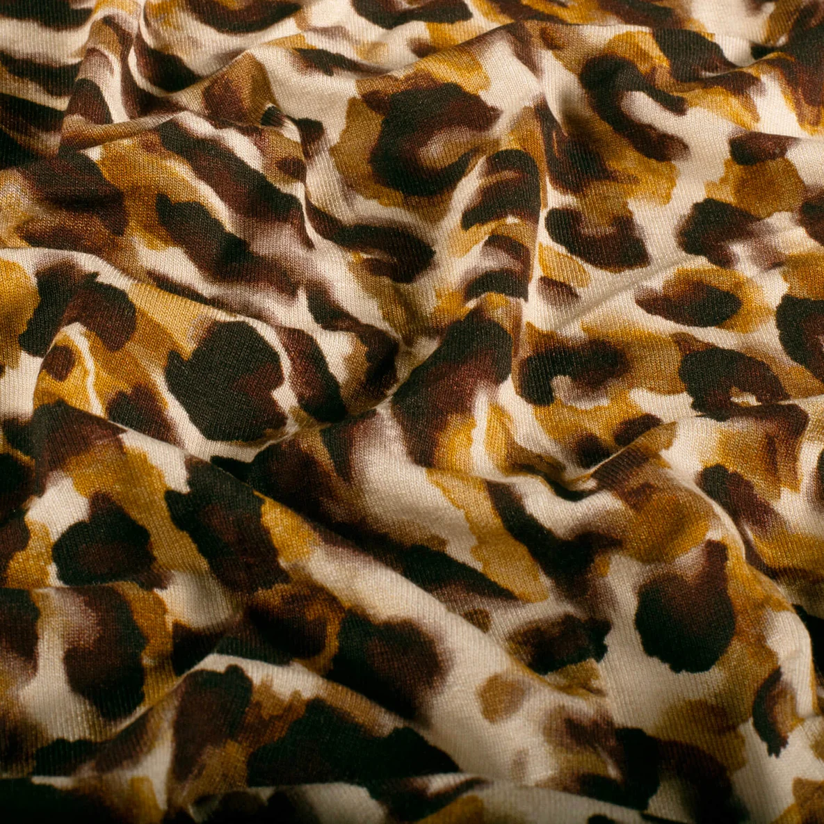 Viskosejersey  Digitaldruck Leo Aquarell Braun