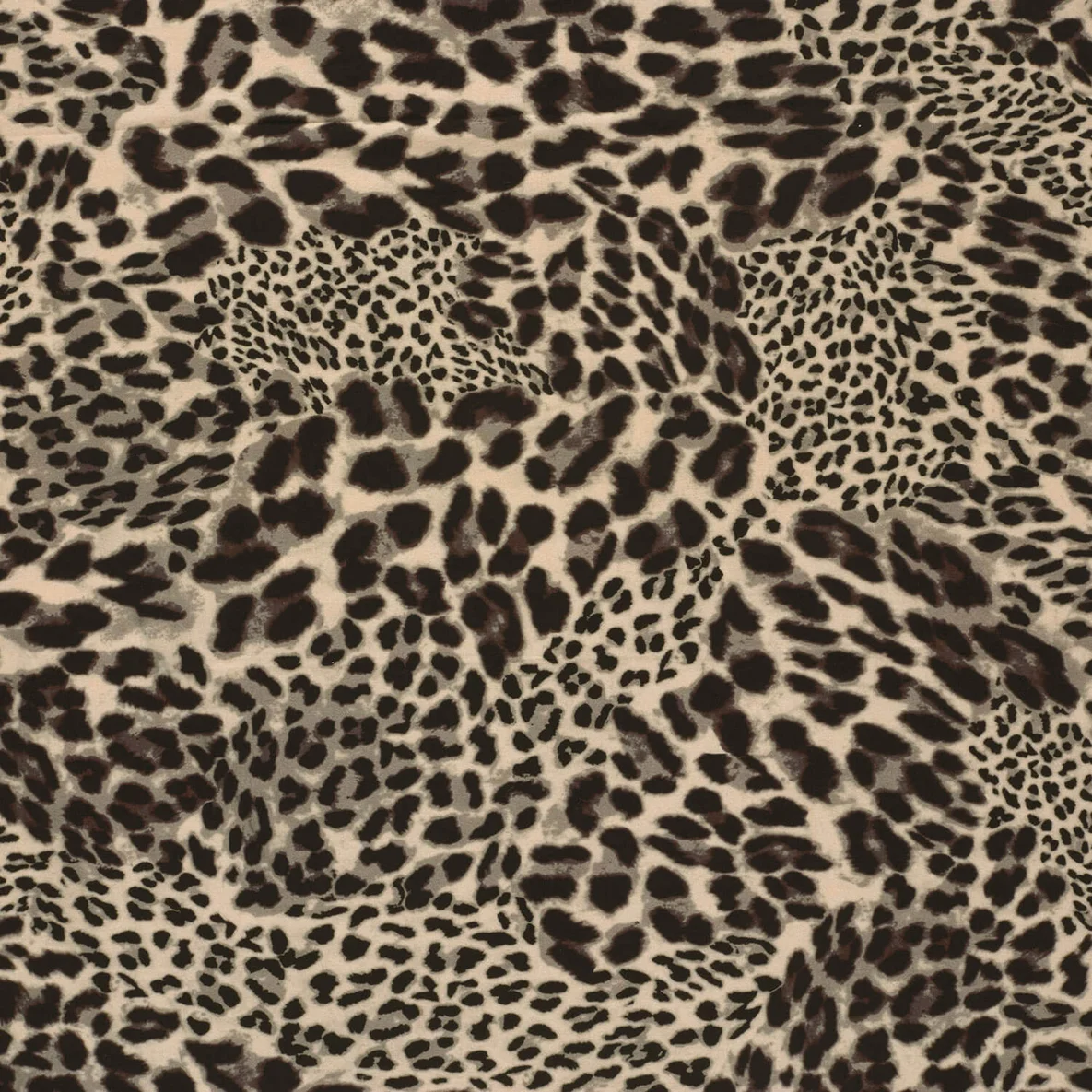 Viskosejersey  Digitaldruck Leo Beige Schwarz