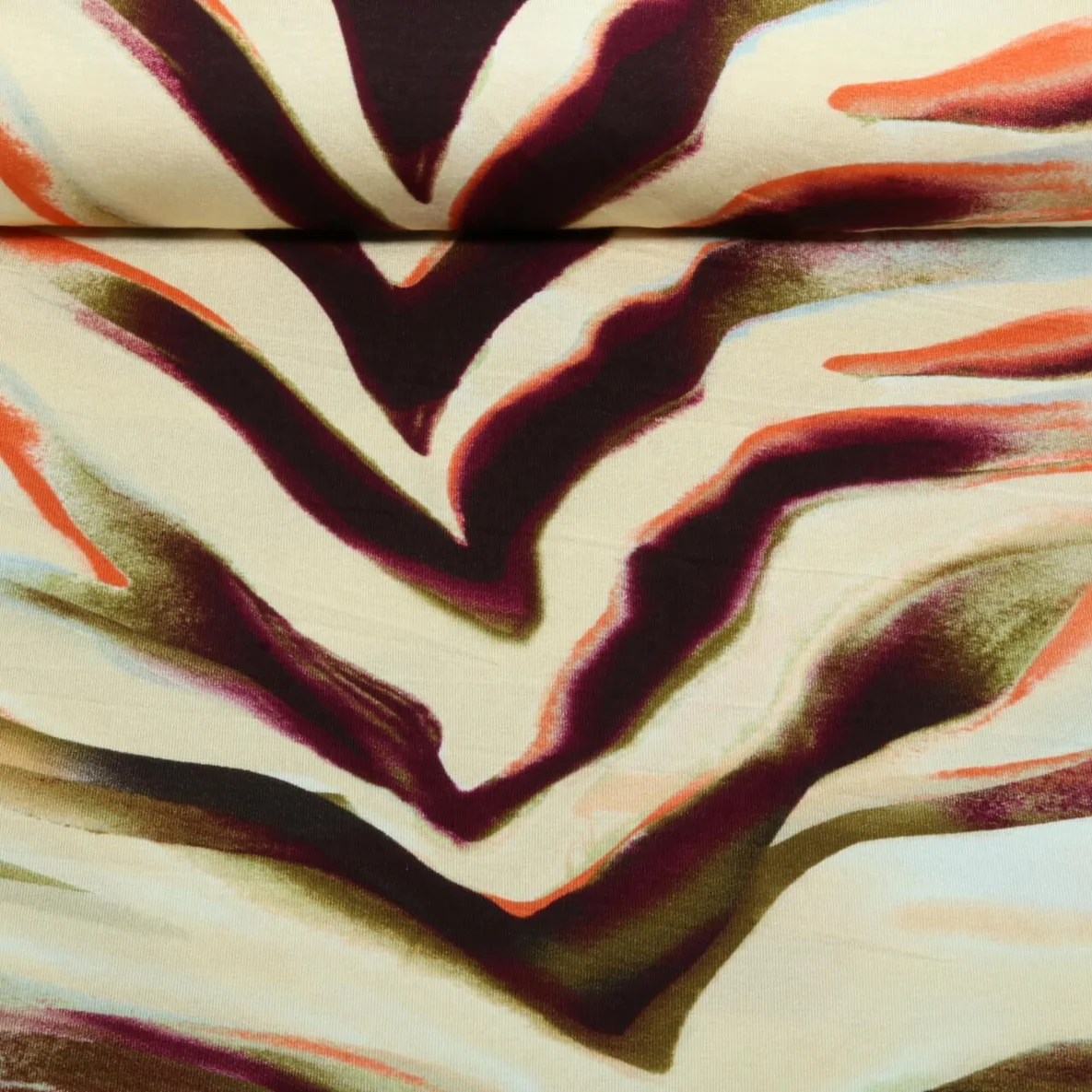 Viskosejersey Digitaldruck Zebra Beige