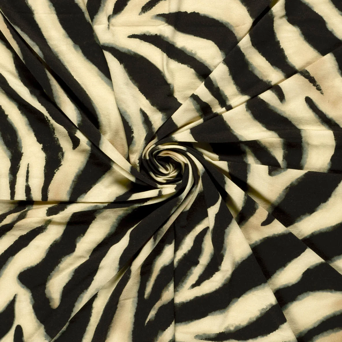 Viskosejersey Digitaldruck Zebra Sand Schwarz