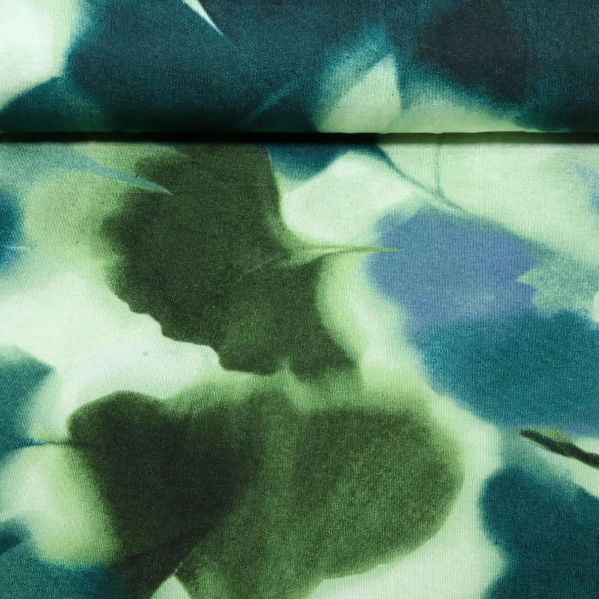 Viskosejersey Ginkgoblätter Grün