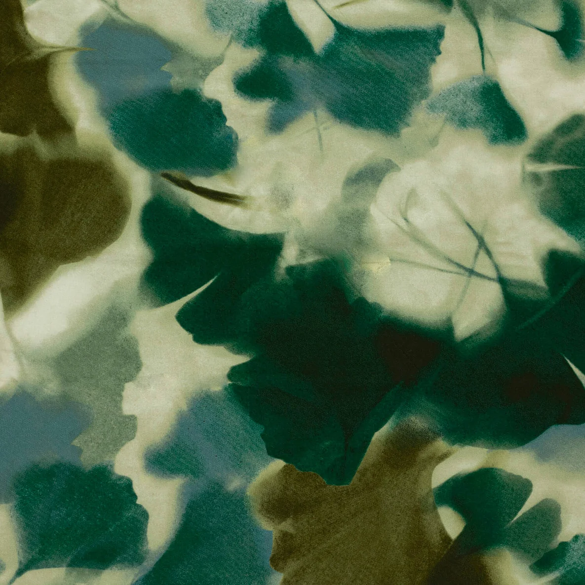 Viskosejersey Ginkgoblätter Grün