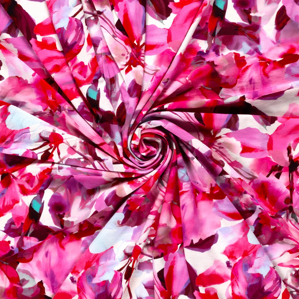 Viskosejersey Große Blüten Malve