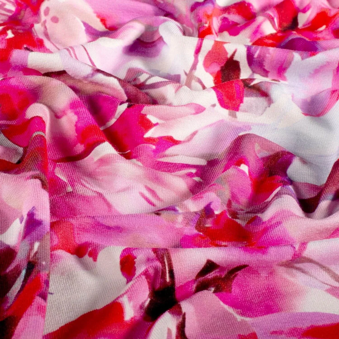 Viskosejersey Große Blüten Malve