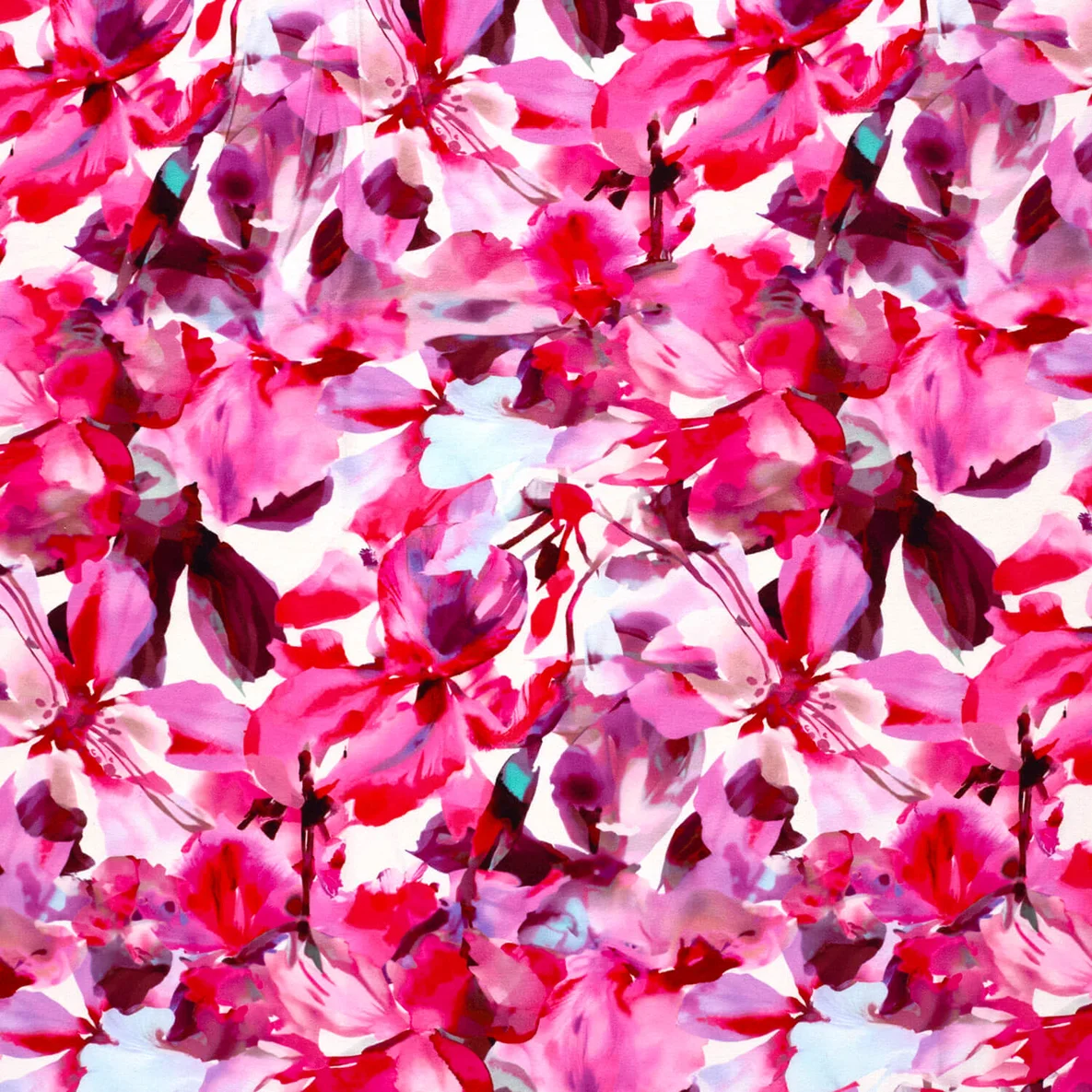 Viskosejersey Große Blüten Malve