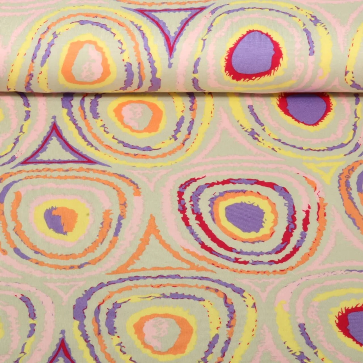 Viskosejersey Kreise Beige