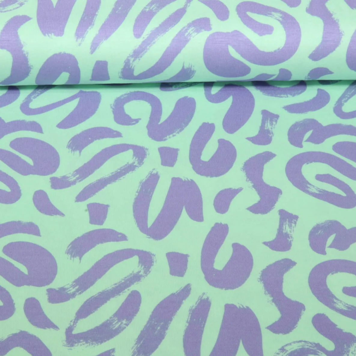 Viskosejersey Pinselmalerei Mint 