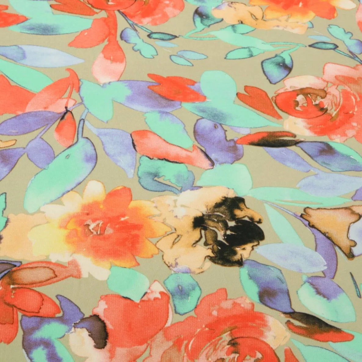 Viskosejersey Rosen Aquarell Beige