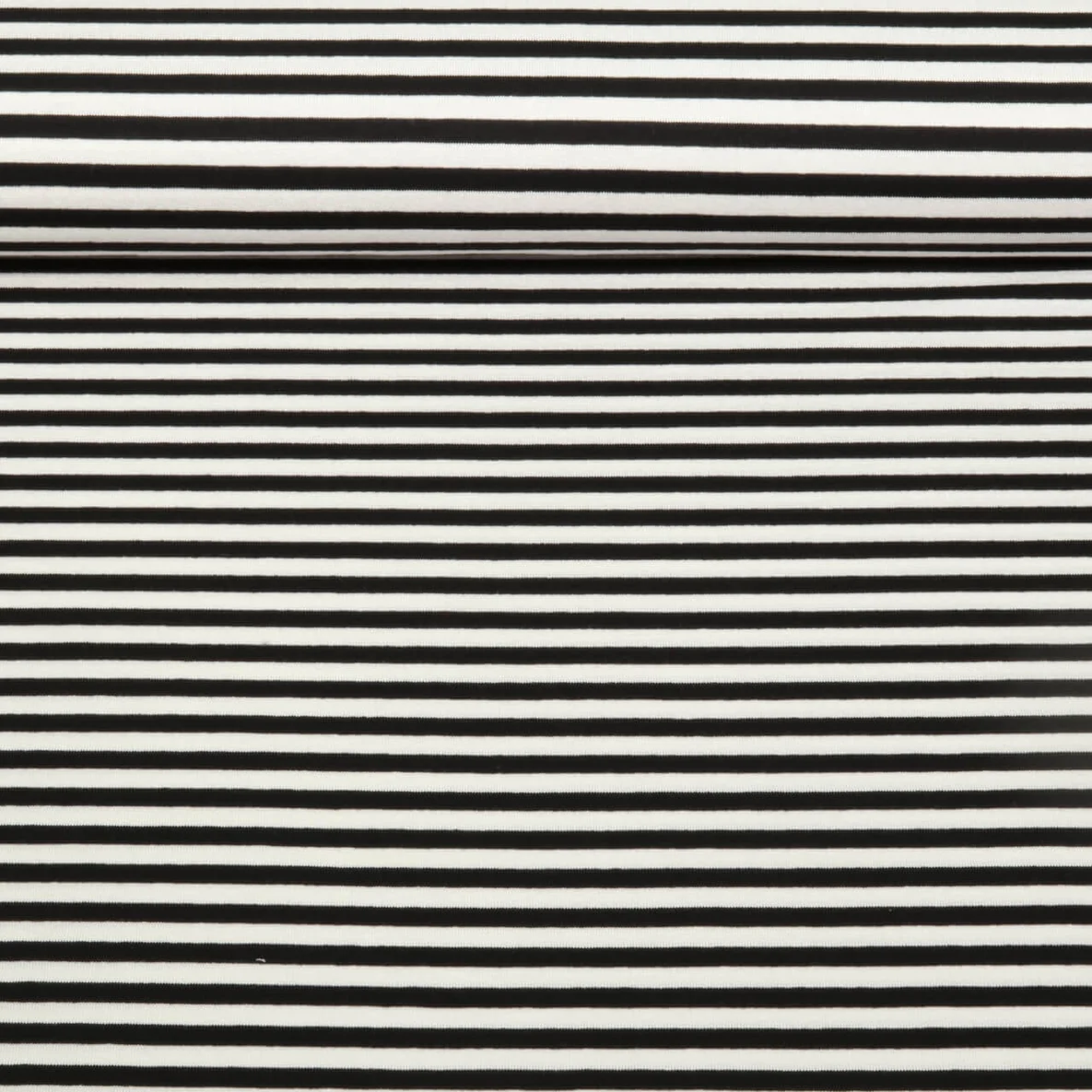 Viskosejersey Streifen 5 mm Weiß Schwarz
