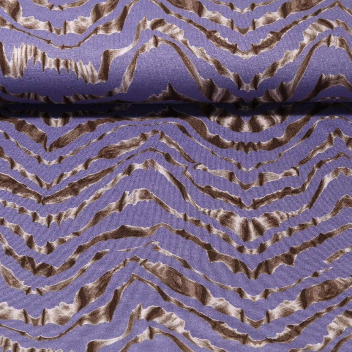 Viskosejersey Zick Zack Lila