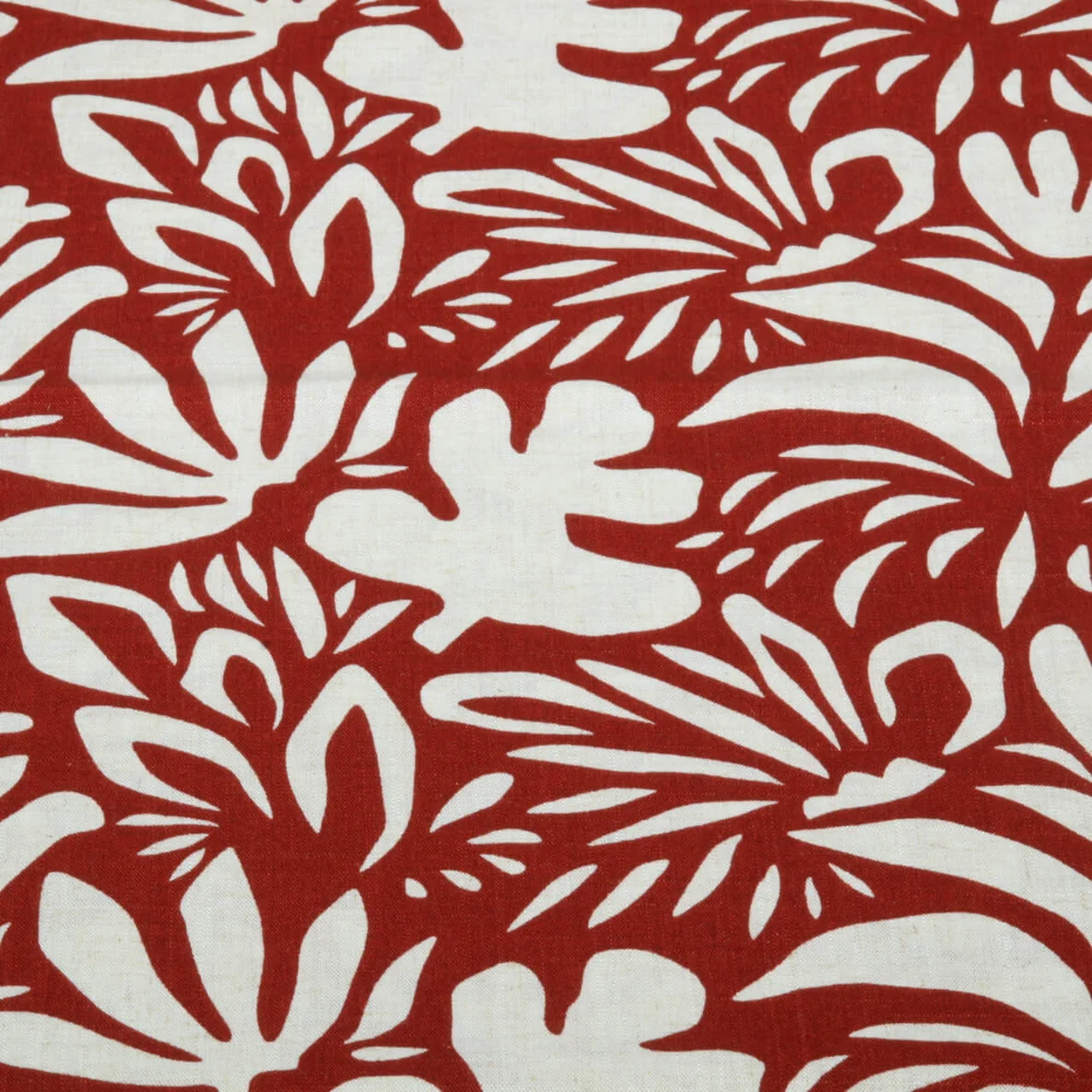 Viskoseleinen Abstrakte Blumen Beige Rot