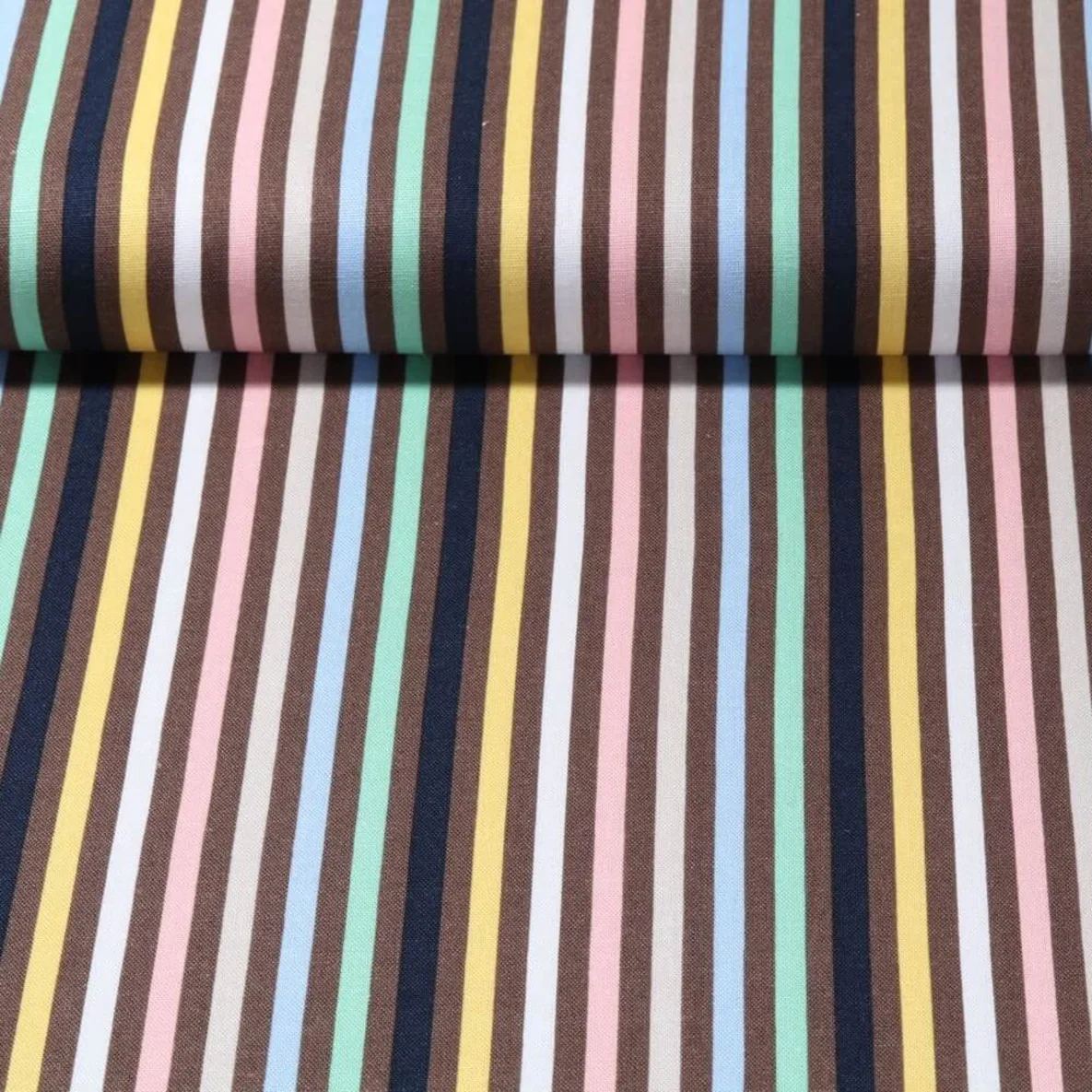 Viskoseleinen Bunte Streifen Braun Multicolor