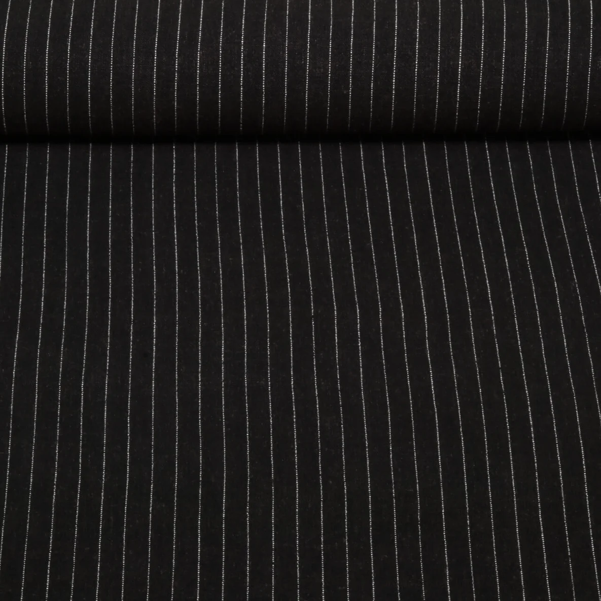 Viskoseleinen Slub Streifen Schwarz