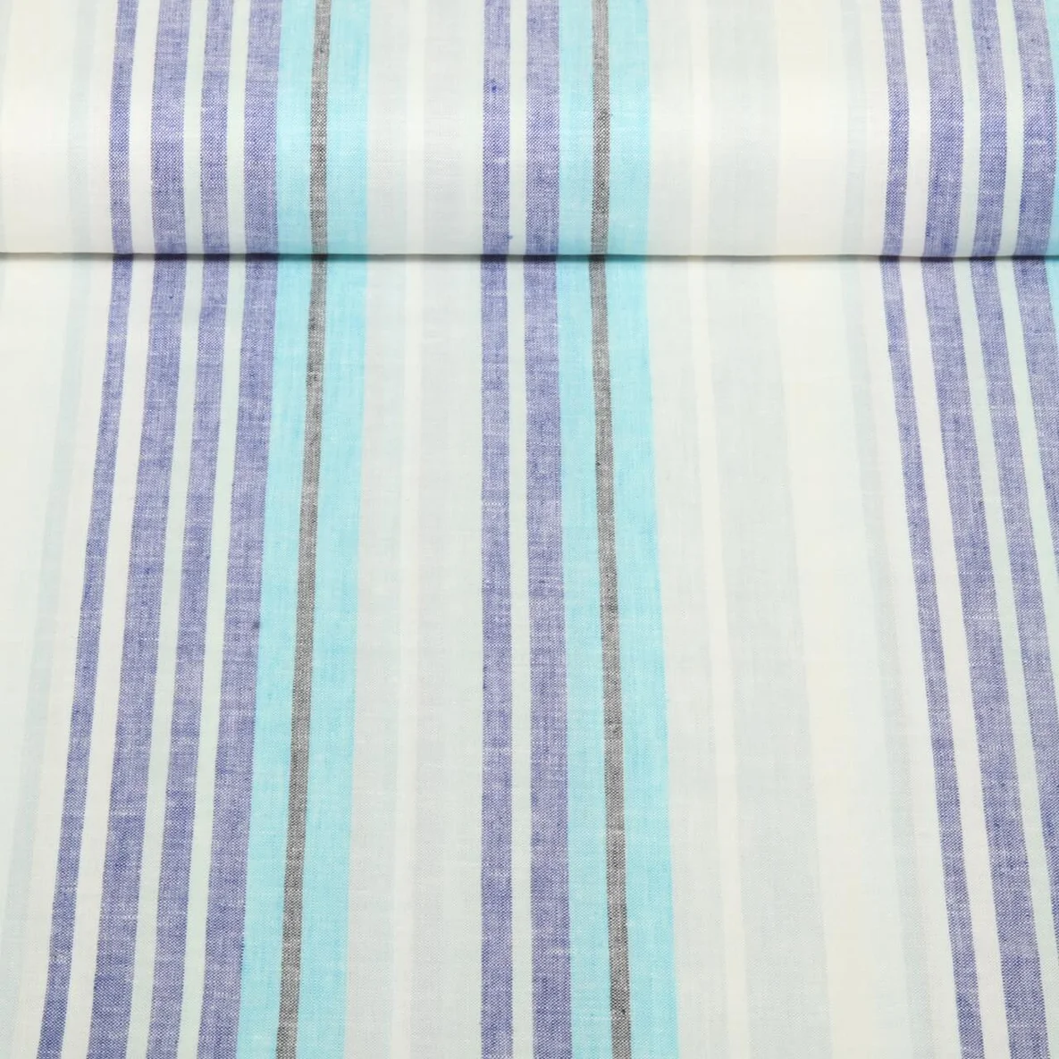 Viskoseleinen Streifen Blau Garngefärbt