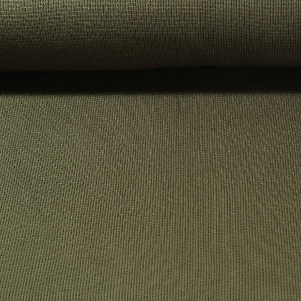 Waffeljersey "Abby" Uni Armygrün