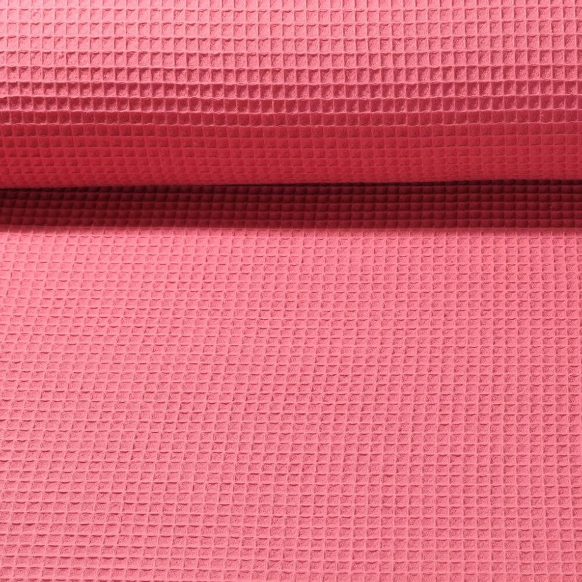 Waffelpiqué "Gina" Uni Dunkelrosa