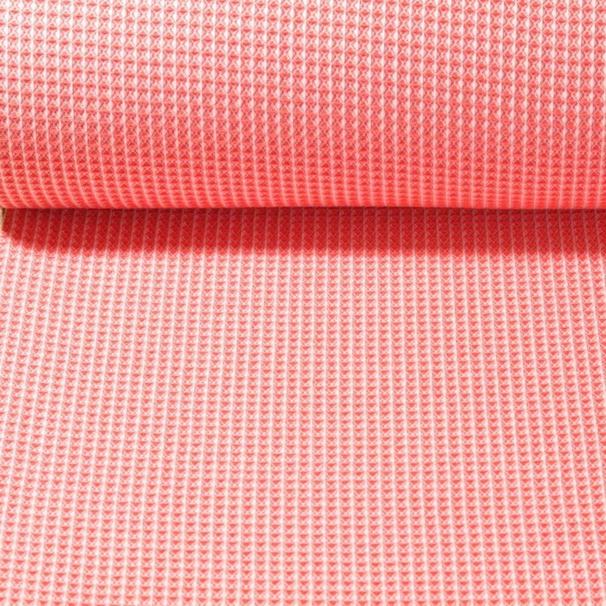 Waffelpiqué Jacquard Rot