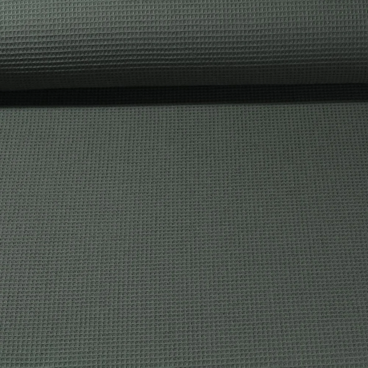 Waffelpiqué Ministruktur Uni Armygrün