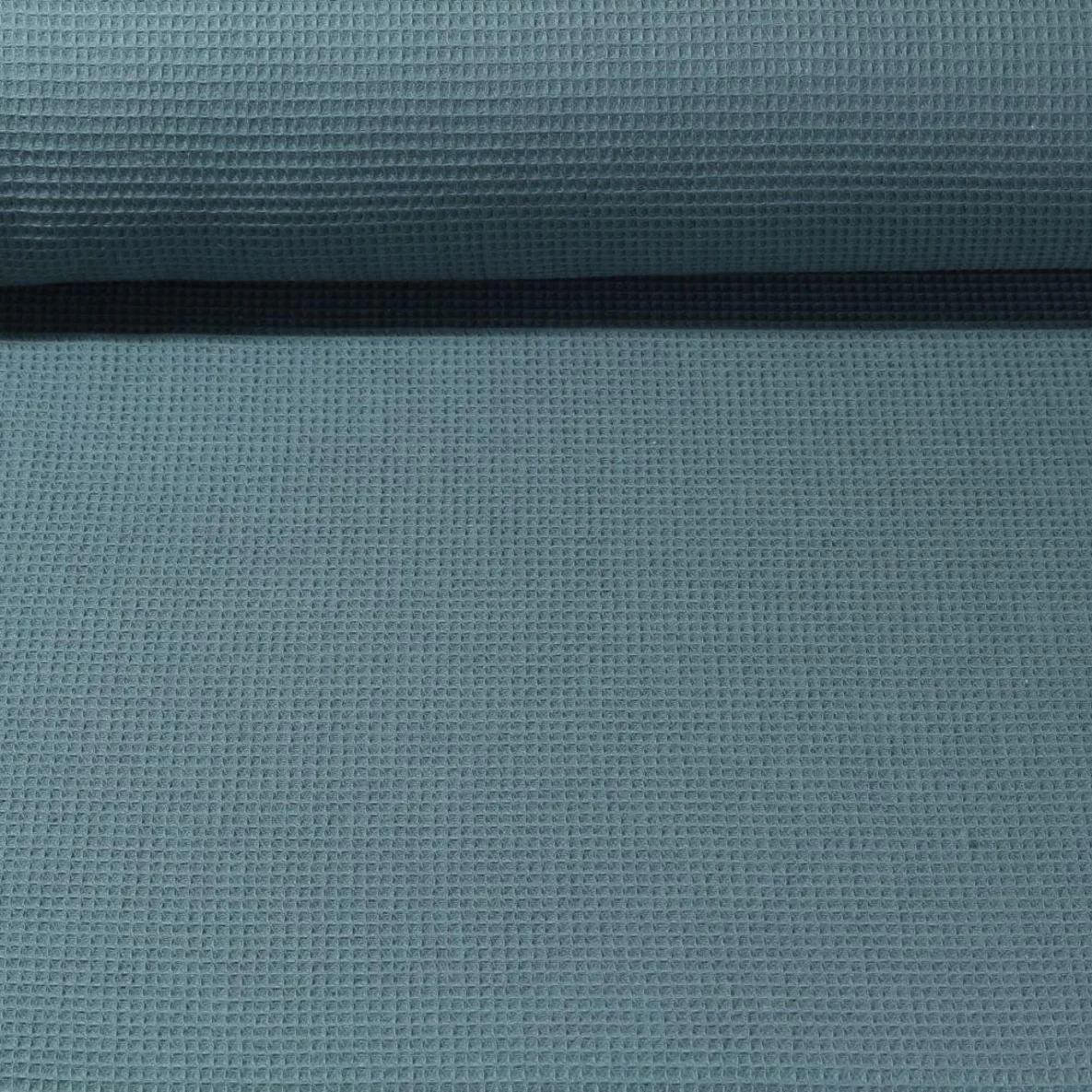 Waffelpiqué Ministruktur Uni Petrolgrün