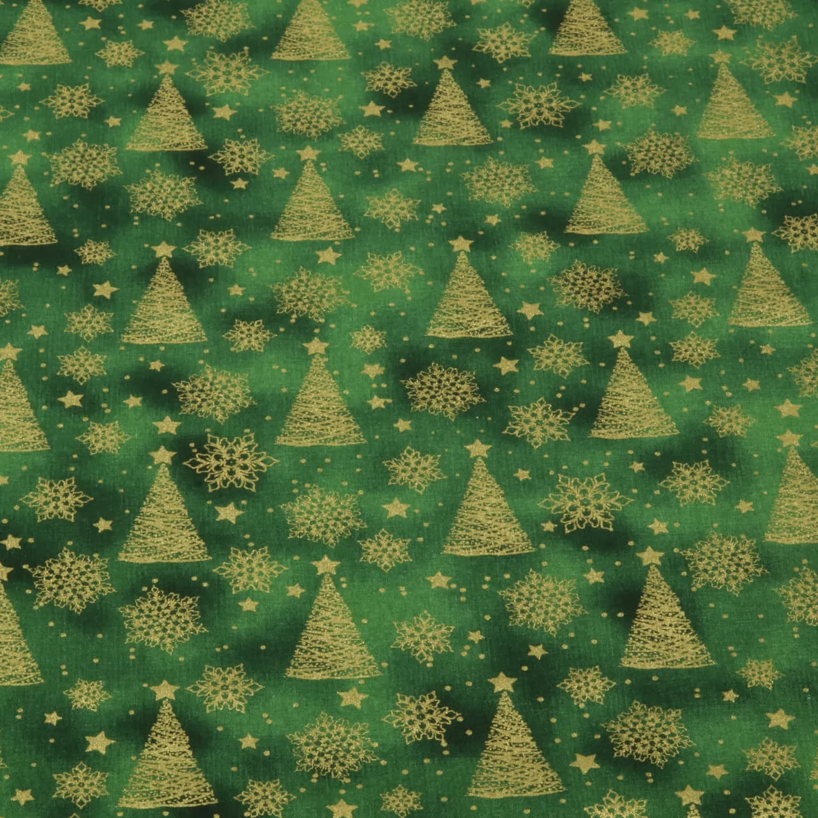 Weihnachtscretonne Weihnachtsbäume Grün