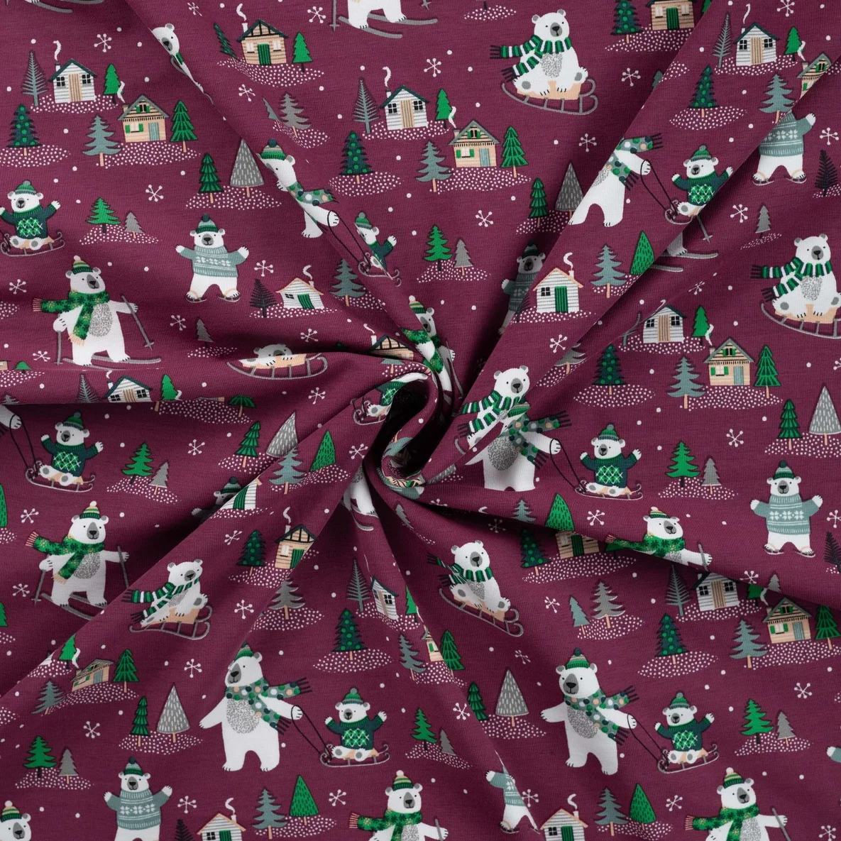Weihnachtsjersey Eisbären Bordeaux
