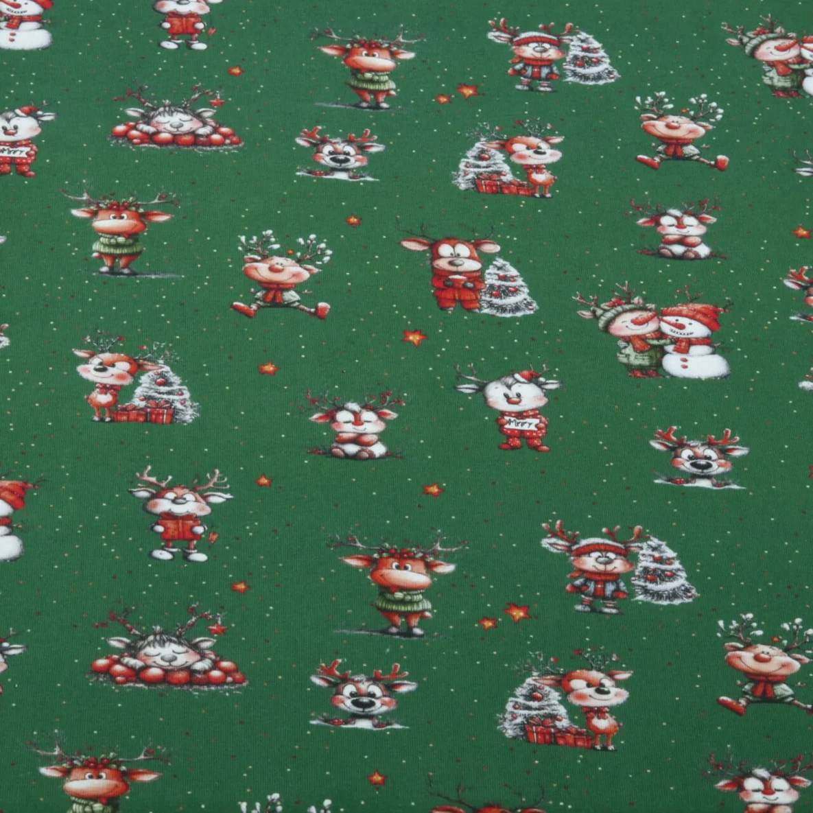 Weihnachtsjersey Fröhliche Rentiere Grün