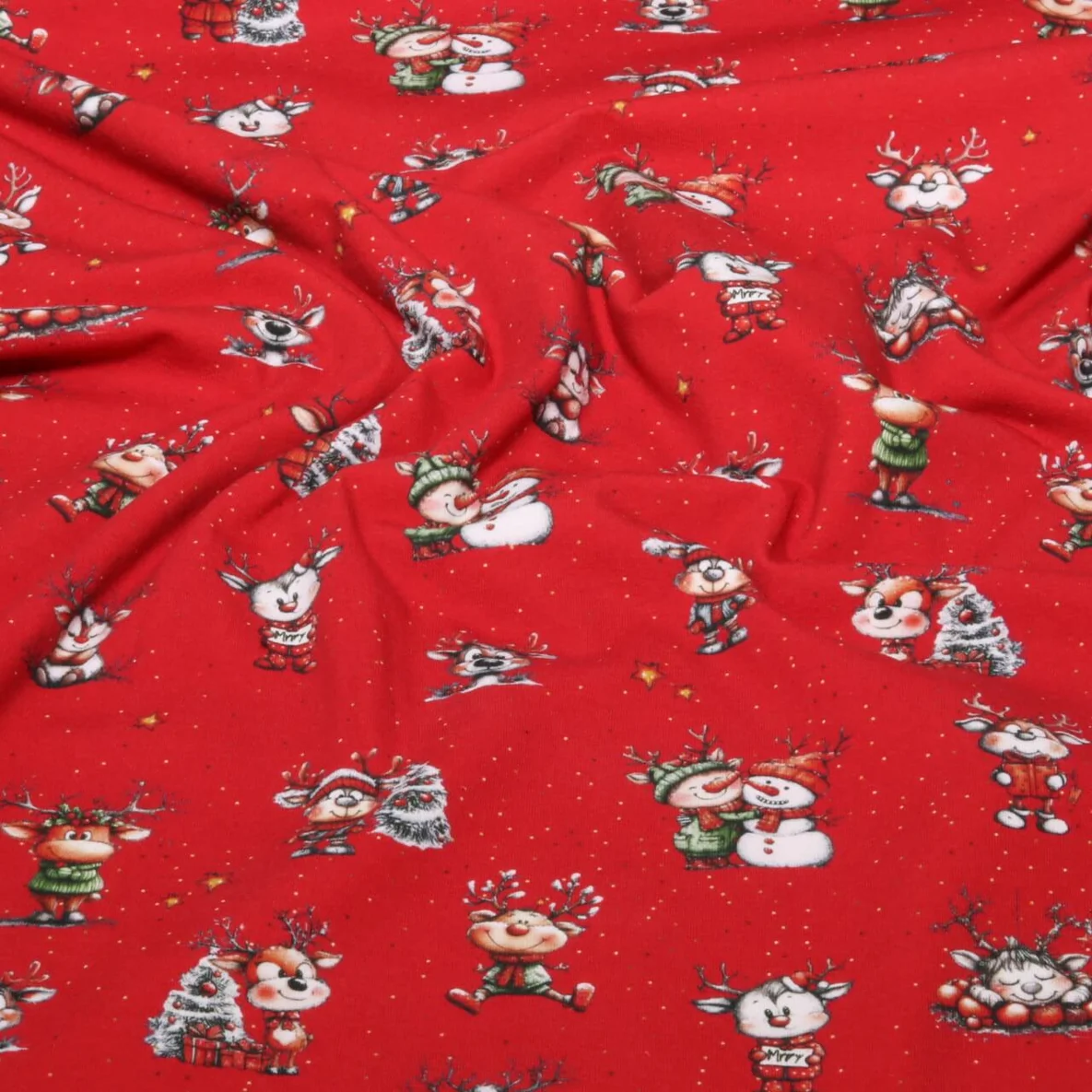 Weihnachtsjersey Fröhliche Rentiere Rot
