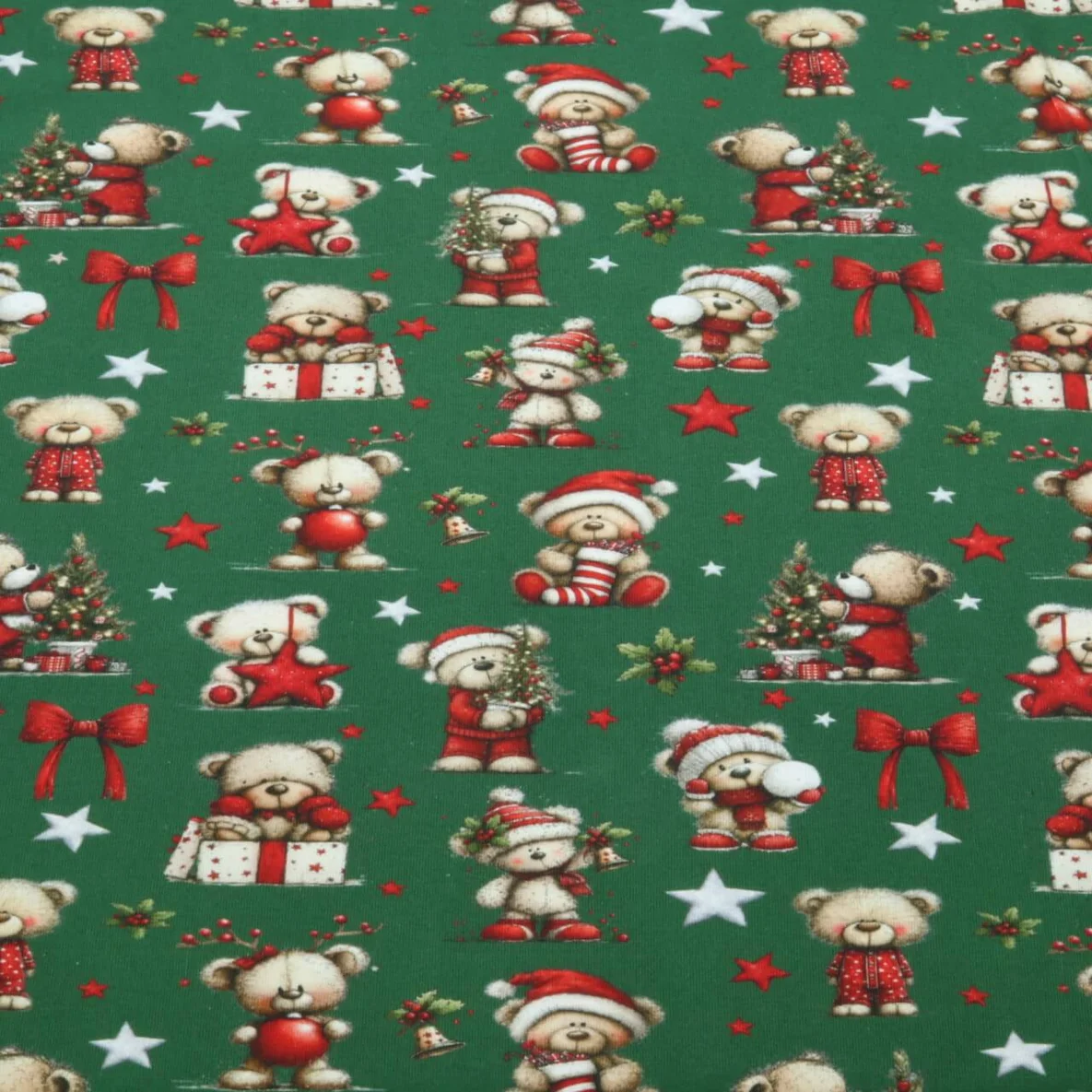Weihnachtsjersey Weihnachtsbären Grün
