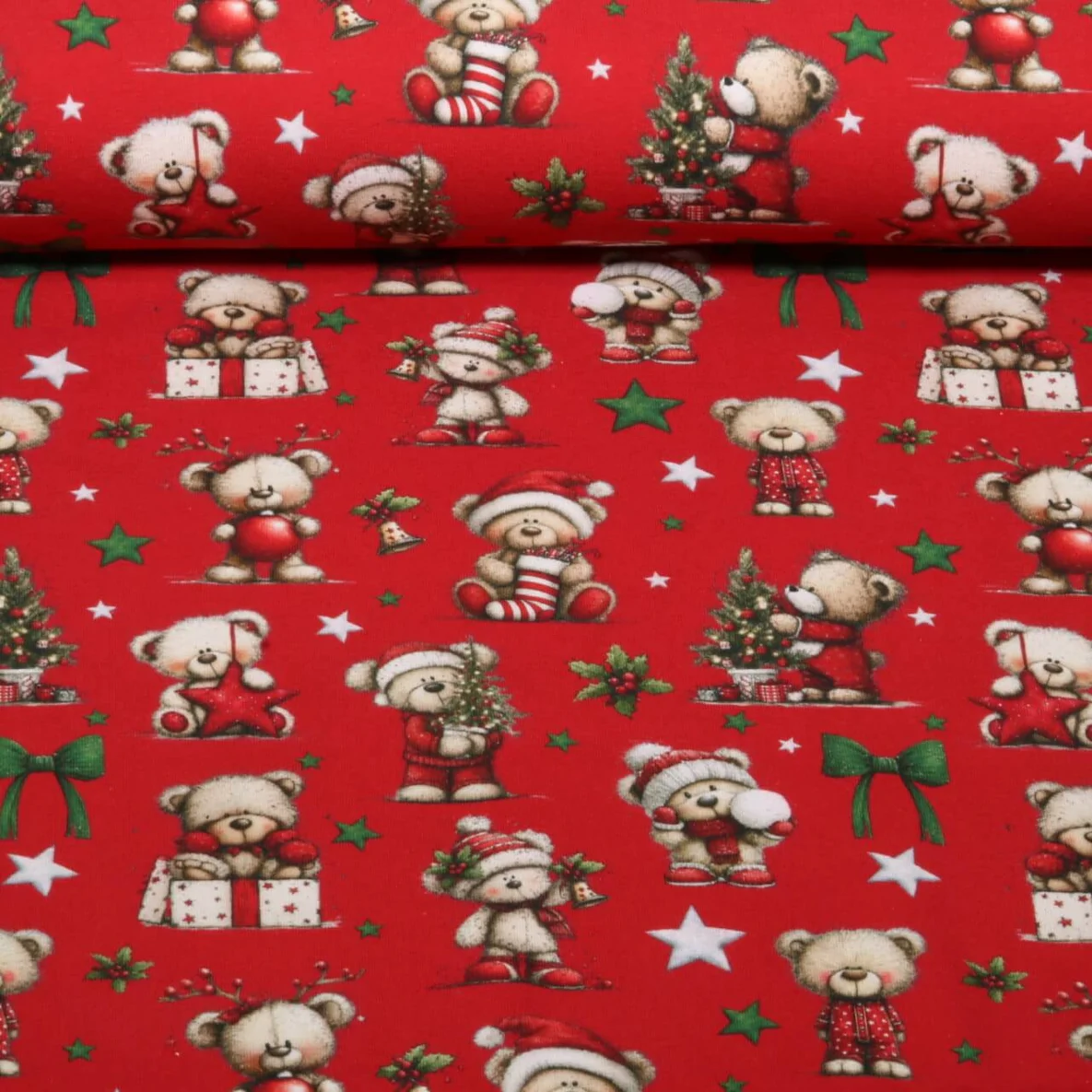 Weihnachtsjersey Weihnachtsbären Rot