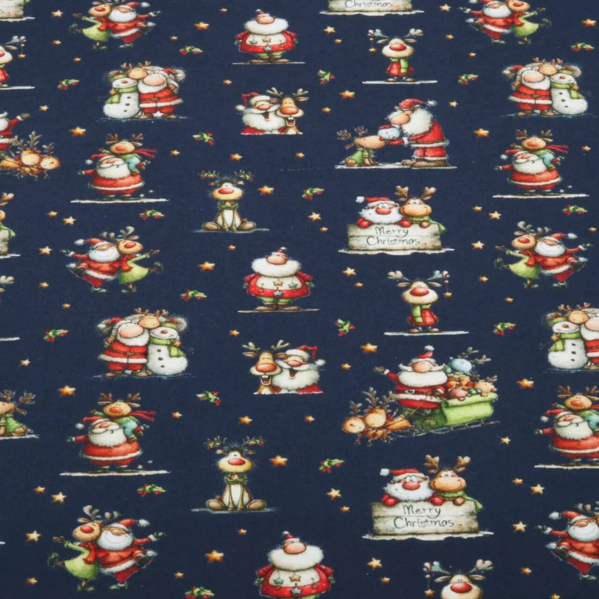 Weihnachtsjersey Weihnachtsmann Rentier Navy