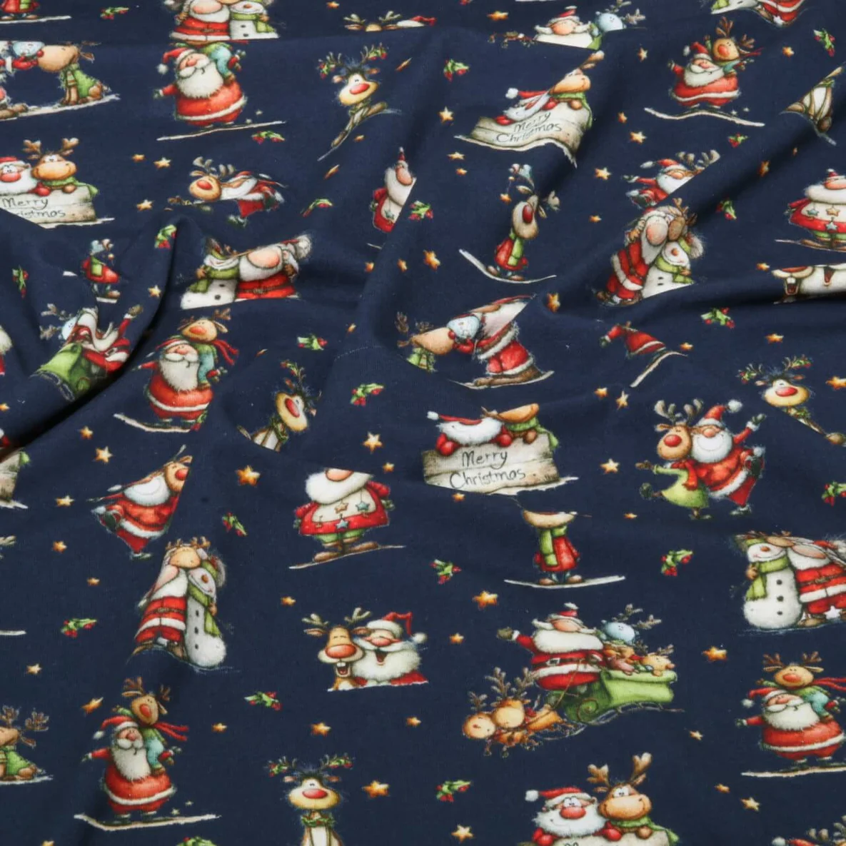 Weihnachtsjersey Weihnachtsmann Rentier Navy