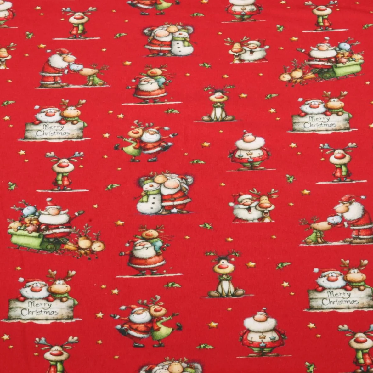 Weihnachtsjersey Weihnachtsmann Rentier Rot