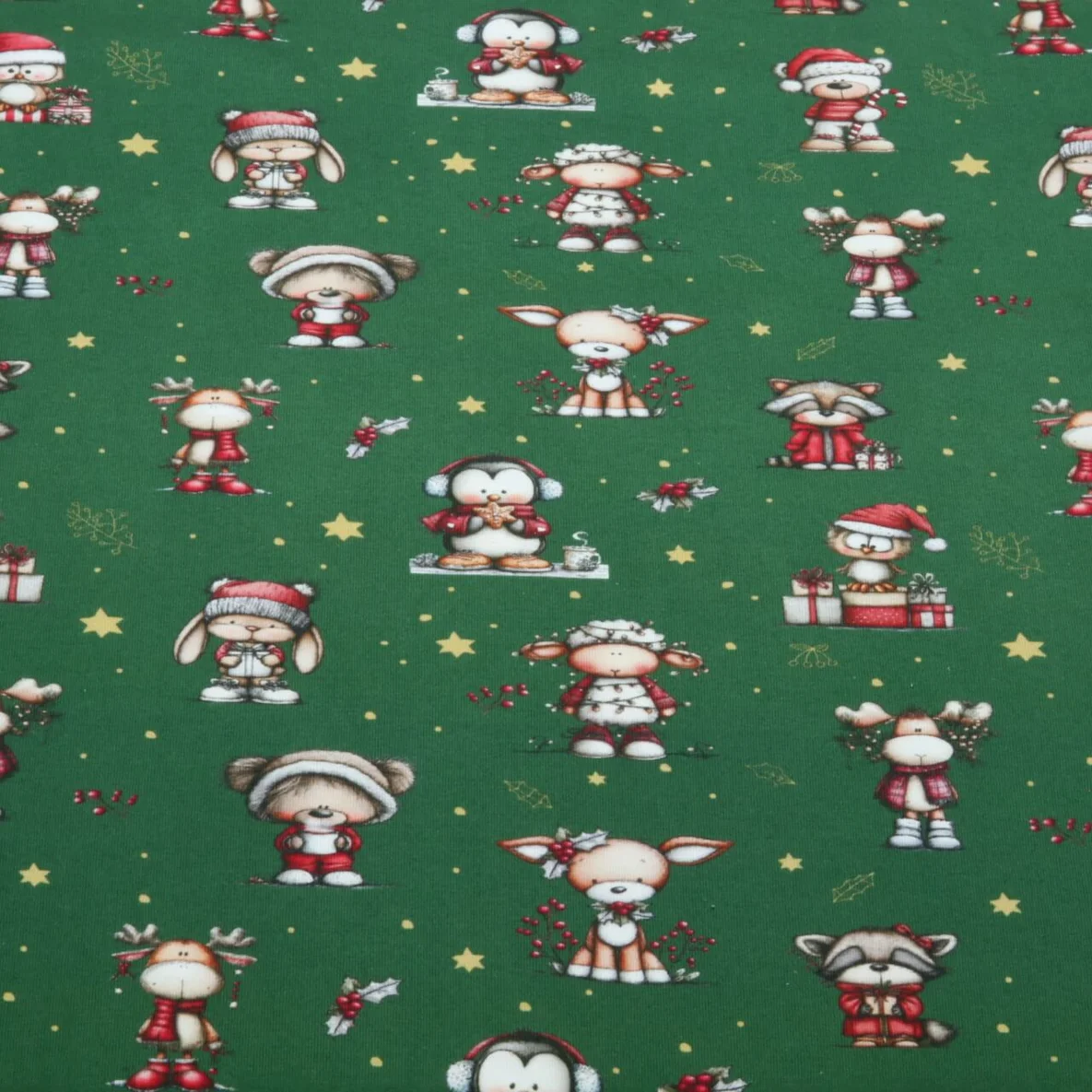 Weihnachtsjersey Weihnachtstiere Grün