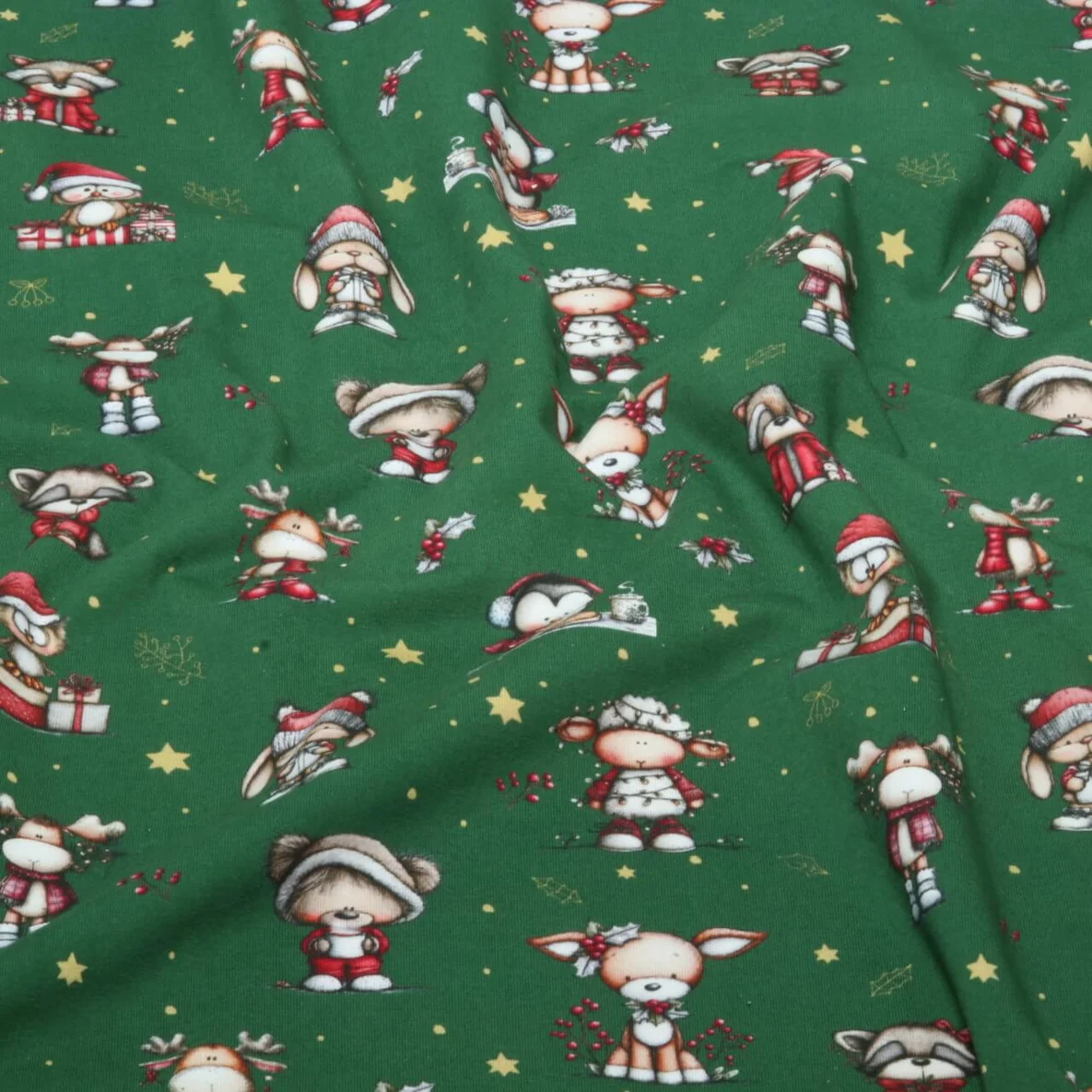 Weihnachtsjersey Weihnachtstiere Grün