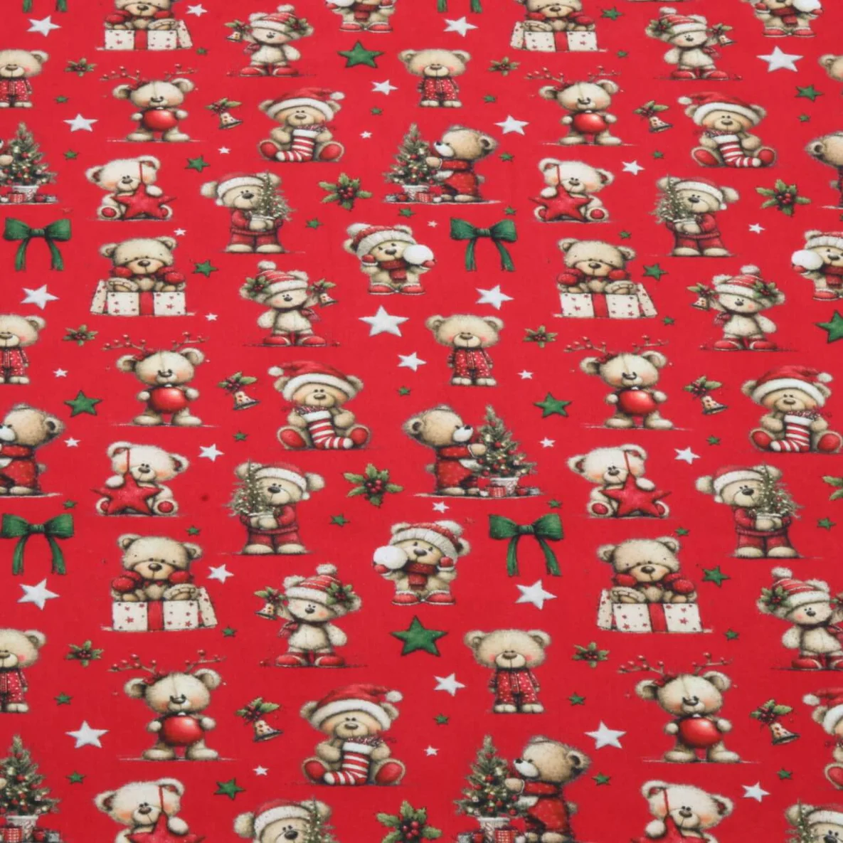 Weihnachtspopeline Bärchen Rot