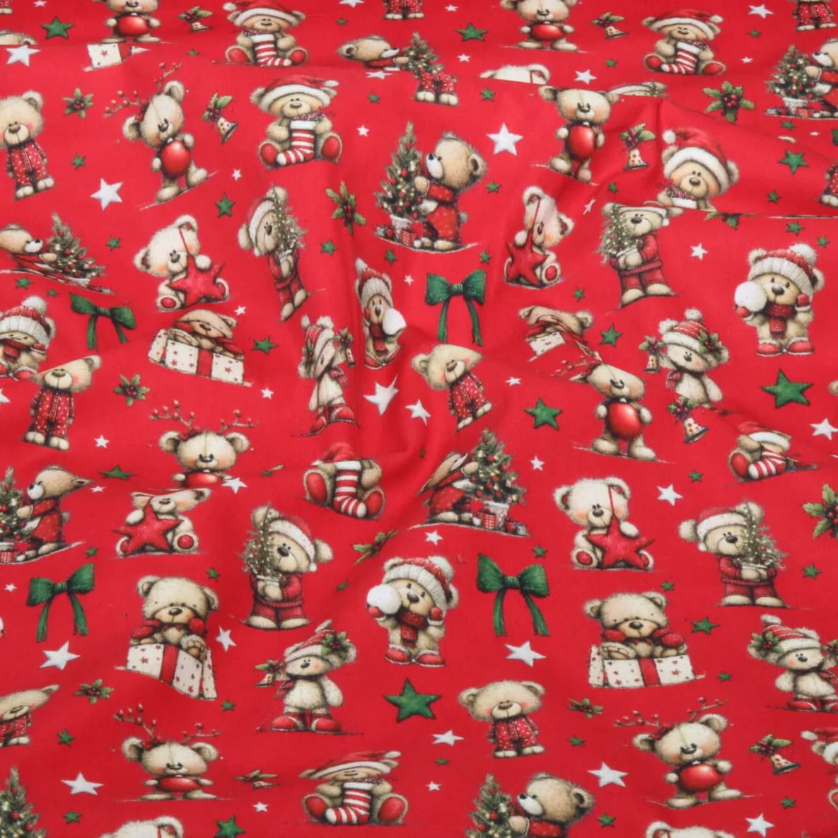 Weihnachtspopeline Bärchen Rot
