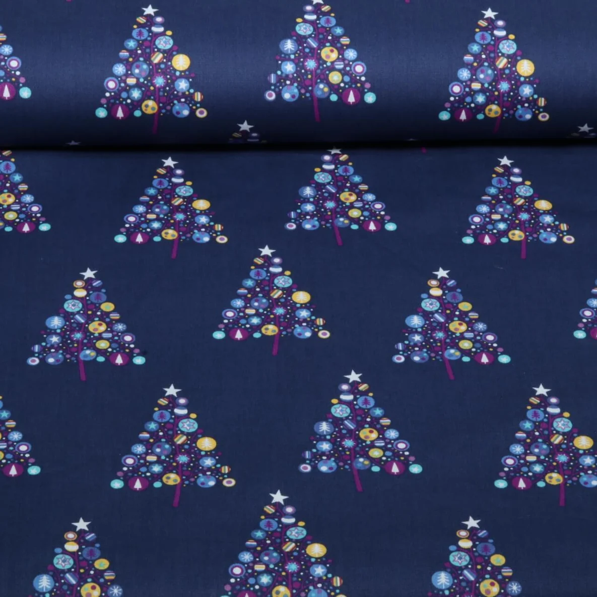 Weihnachtspopeline Bäume Blau