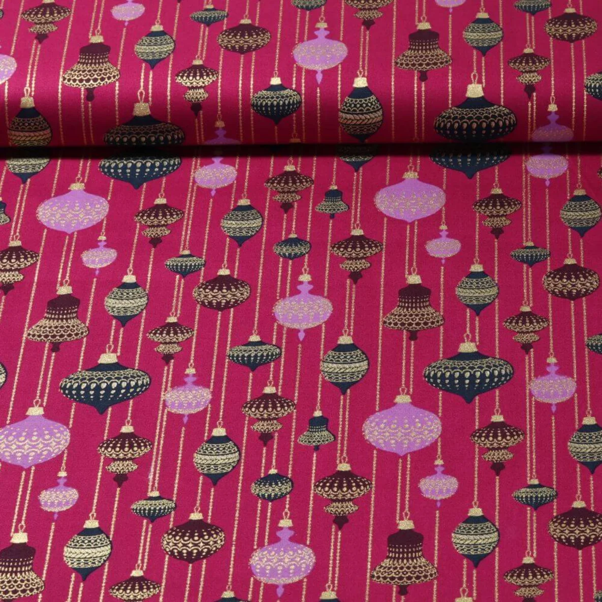 Weihnachtspopeline Baumschmuck Beere Gold