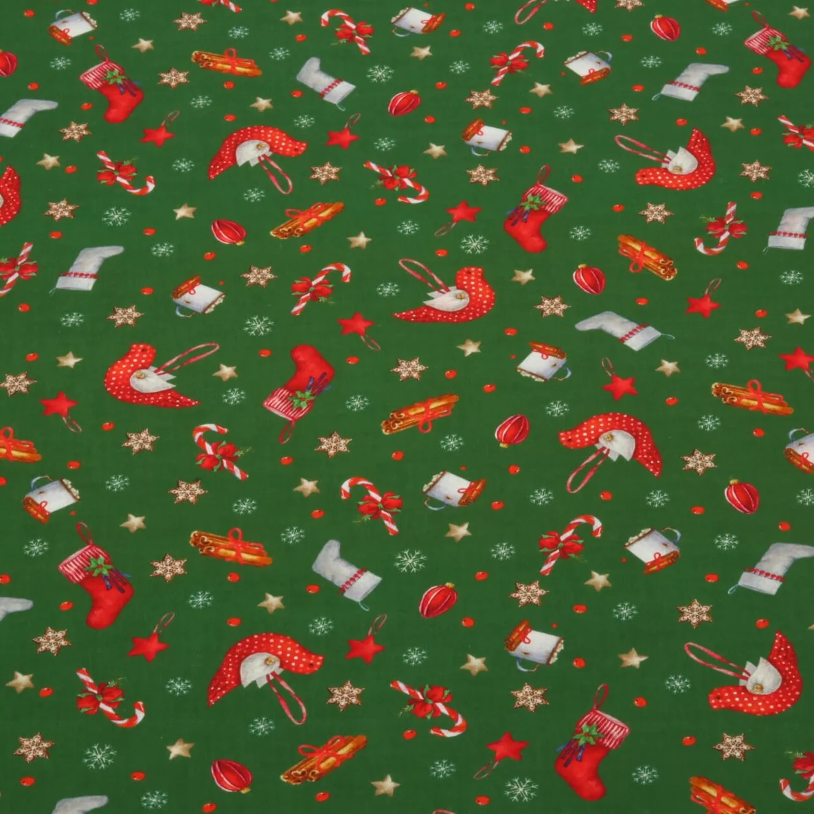 Weihnachtspopeline Baumschmuck Grün