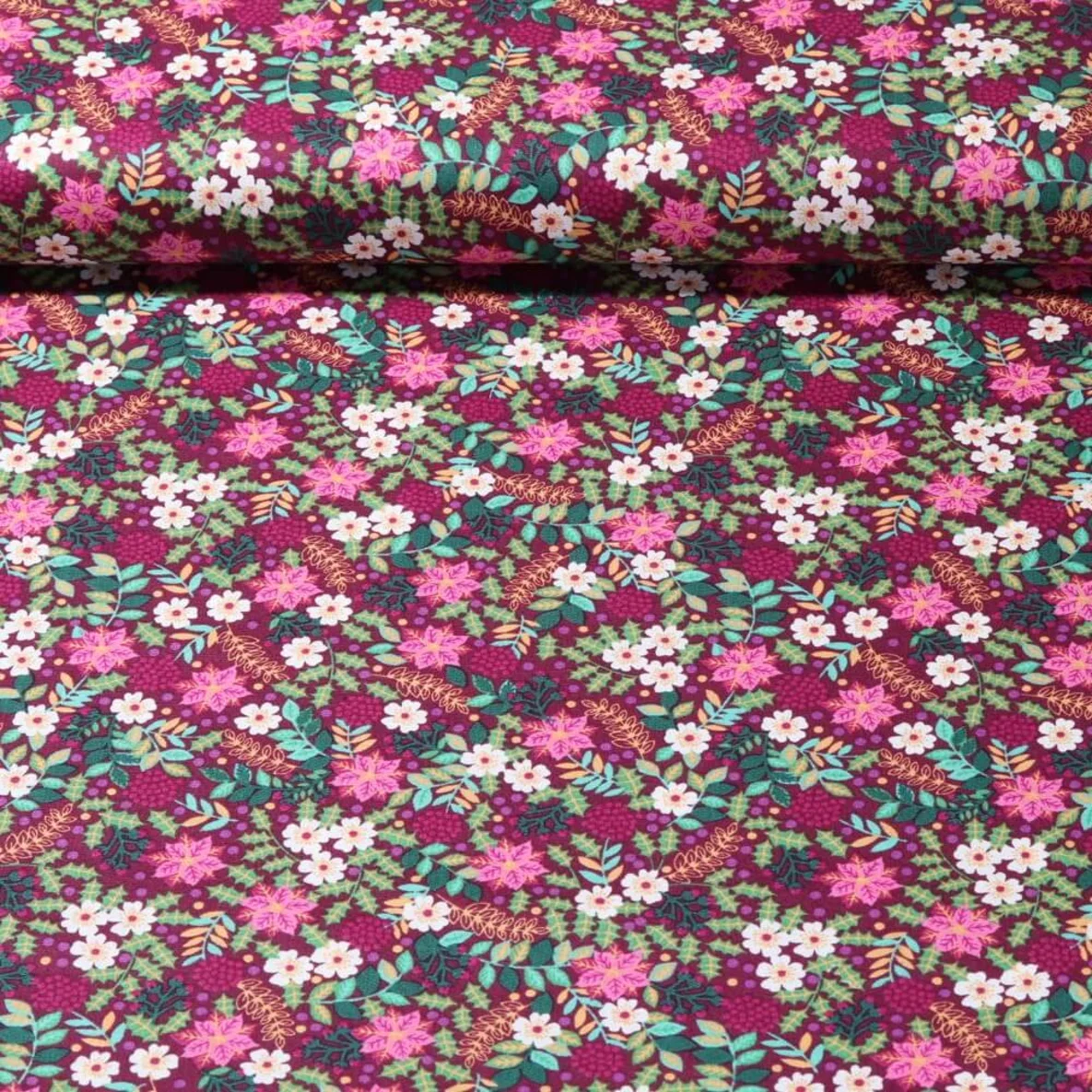 Weihnachtspopeline Blumen Beere