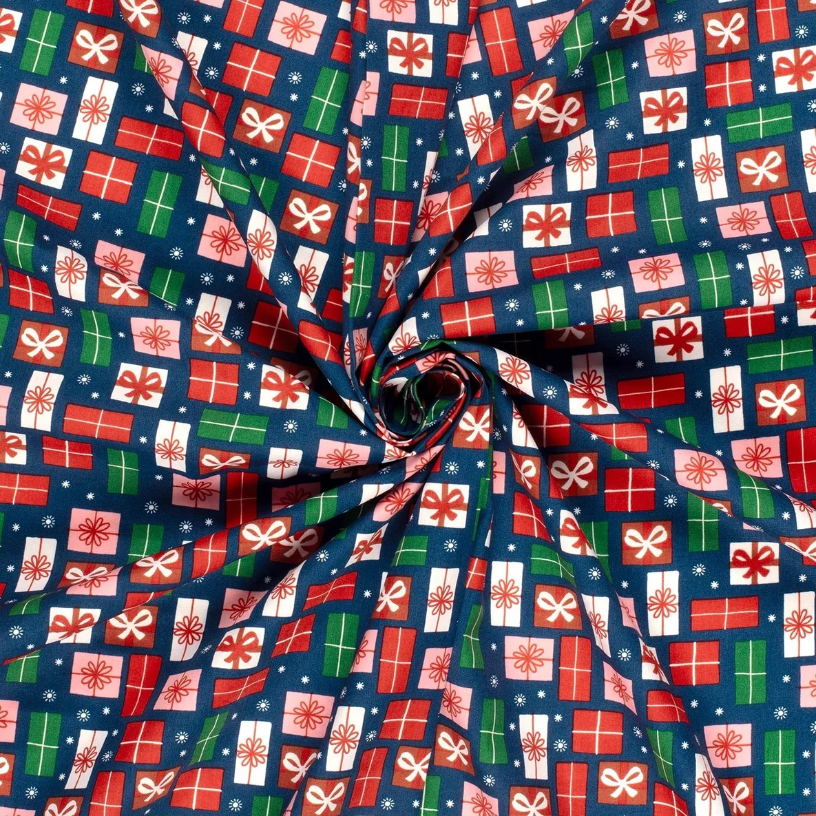 Weihnachtspopeline Geschenke Blau